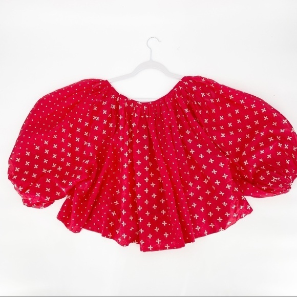 Anthropologie Kopal Red Luna Peasant Top Size Medium - Picture 4 of 8